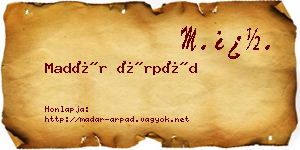 Madár Árpád névjegykártya