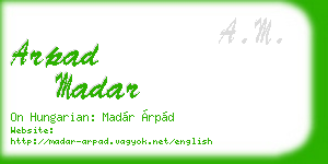 arpad madar business card