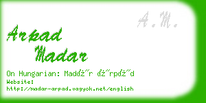 arpad madar business card